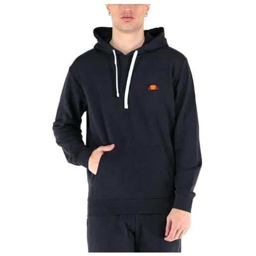 Ellesse felpa cappuccio logo ricamo piccolo (as6, alpha, l, regular, regular, blu, l)