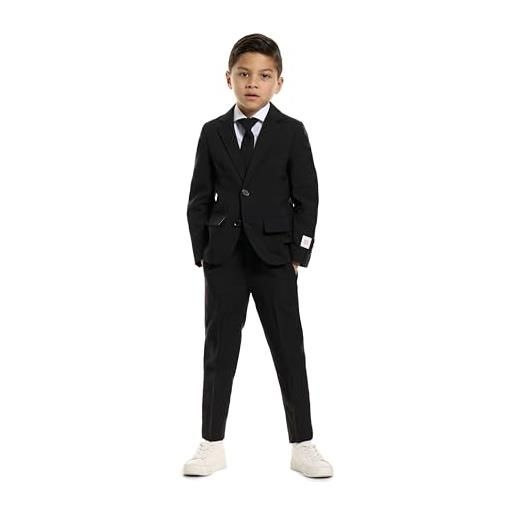 OppoSuits men suit set di pantaloni eleganti da lavoro, red devil, 16 bambino