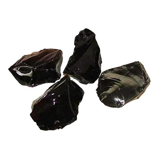Blessfull Healing 1/2 (mezza) libbra bulk naturale ossidiana nera pietre grezze cristalli lucidati per cristalli curativi, meditazione