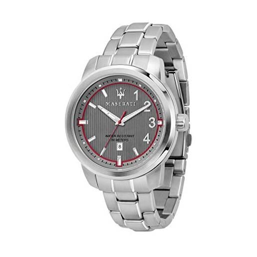 Maserati orologio da uomo, collezione royale, solo tempo, 3h con data, in acciaio - r8853137002
