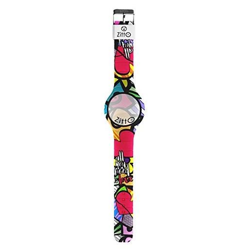 Zitto san valentino flash edition orologio led con cinturino in silicone multicolore, cinghia