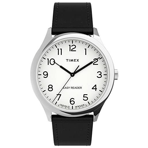 Timex orologio analogico quarzo uomini con cinturino in pelle tw2u22100
