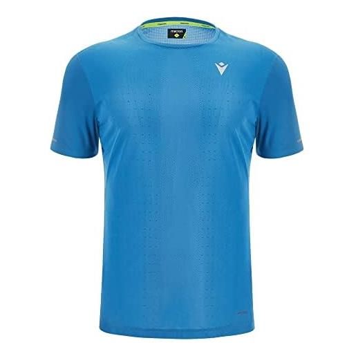 Macron run prime scd clifton t-shirt print paris blue ss man, uomo, blu, l