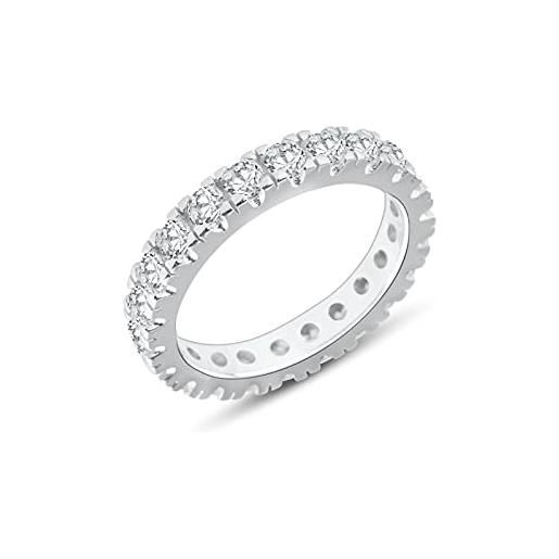 Anellissimo anello veretta donna anniversario argento 925 con zirconi - 16