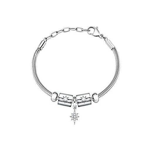 Morellato bracciale donna, collezione drops, in acciaio, cristalli - scz1121