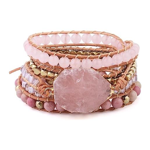 Yazilind intrecciato a mano pietra naturale braccialetto multistrato braccialetti di amicizia donne ragazze gioielli a mano