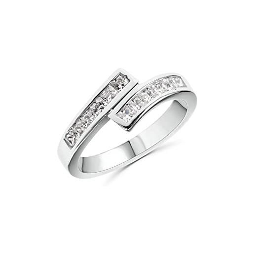 Anellissimo anello contrarié donna argento 925 con zirconi taglio quadrato - 10