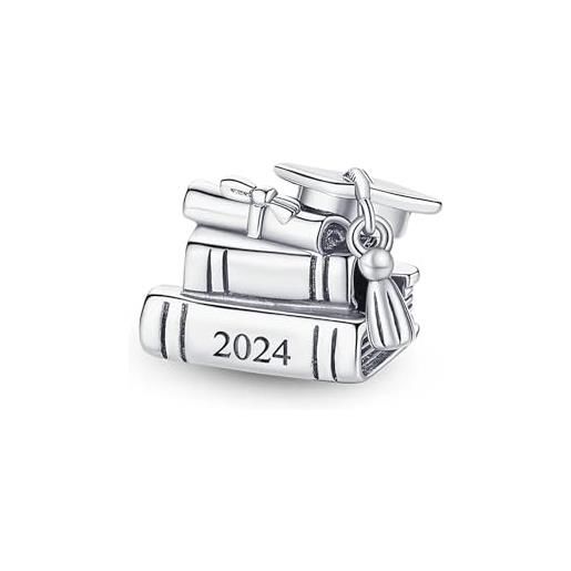LTHTX regali di laurea per lei 2023, in argento sterling 925, ciondoli per braccialetti pandoura originali per la creazione di gioielli (1 pezzo)