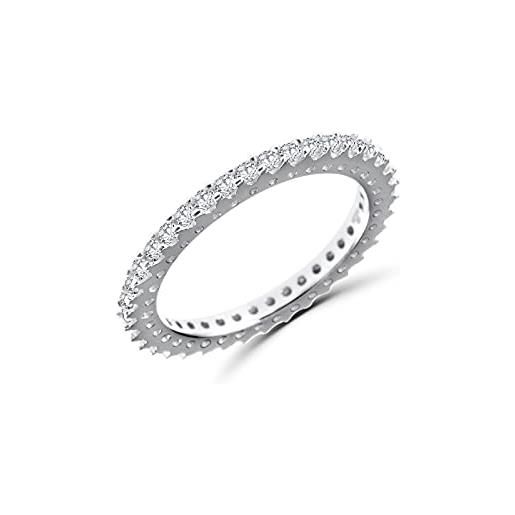 Anellissimo anello veretta donna anniversario argento 925 con zirconi - 18