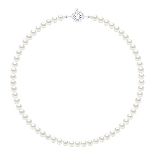 PEARLS & COLORS NATURAL FINE PEARLS pearls & colors - collana vere perle di coltura d'acqua dolce semi-barocche - colore bianco naturale - qualità aaa+ - diverse misure disponibili - anello marino argento 925 - gioilli donna