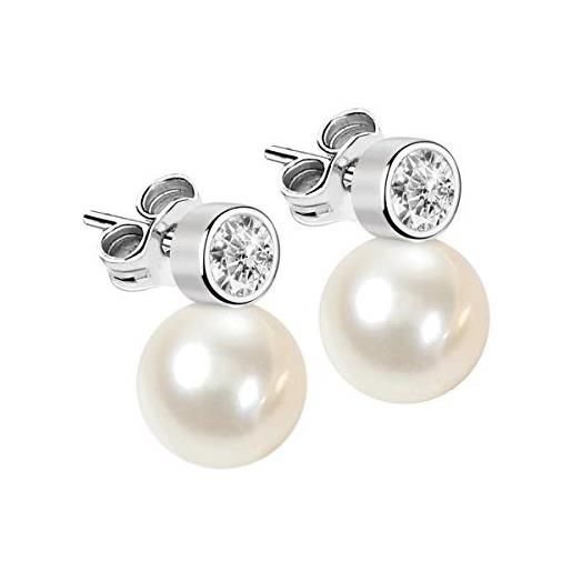 Morellato orecchini pendenti da donna in argento sanh04, argento sterling, perla