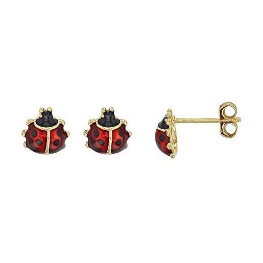 2014.Jewelyr.Luxe orecchini a forma di coccinella rossa in oro giallo gf 750