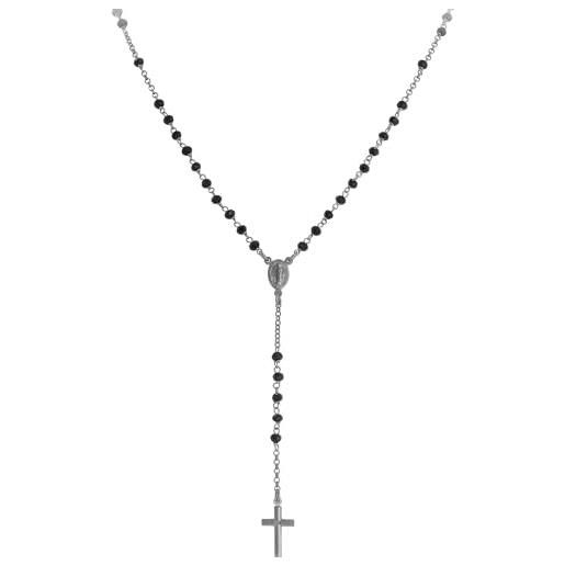 Amen rosario classico ag925 - cristalli neri, colore: brunito - Amen collection