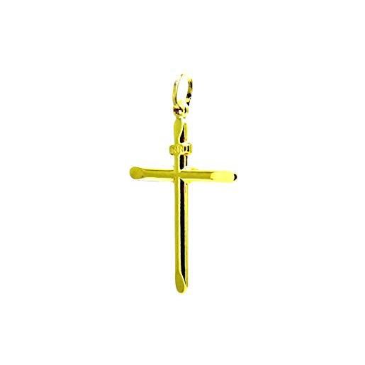 PEGASO GIOIELLI ciondolo oro giallo 18kt (750) pendente croce smussata semplice uomo donna