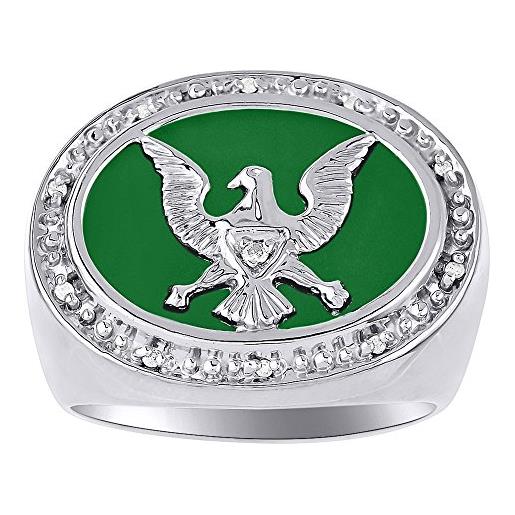Rylos diamante & onice verde anello in argento sterling placcato oro giallo o patriotic usa eagle