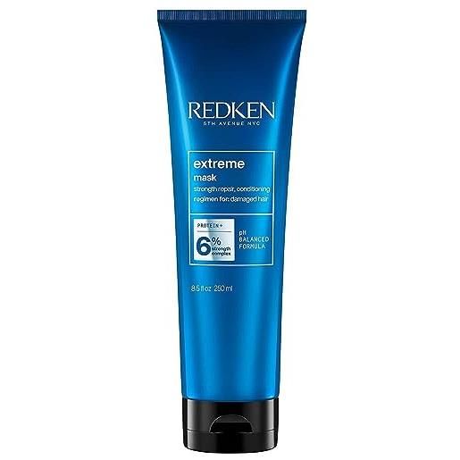 Redken | maschera professionale extreme, trattamento fortificante e riparatore per capelli danneggiati, 250 ml