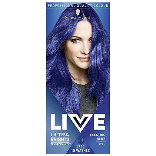 Schwarzkopf - tinta per capelli live color xxl ultra brights, blu elettrico (95 electric blue)