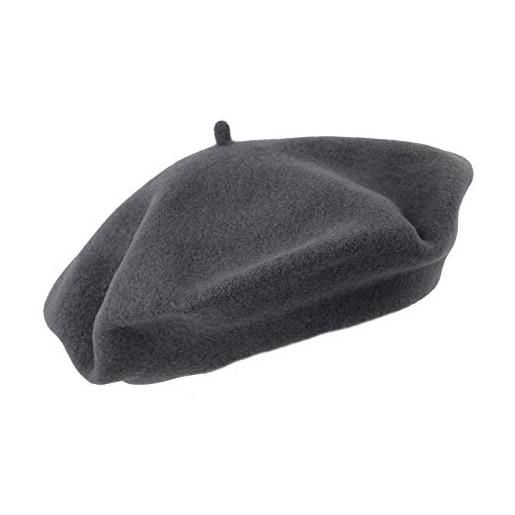Piccarda basco alla francese per donna, berretto in lana, cappello semplice in diversi colori, basco con confezione regalo, cappellino per autunno inverno (grigio perla)