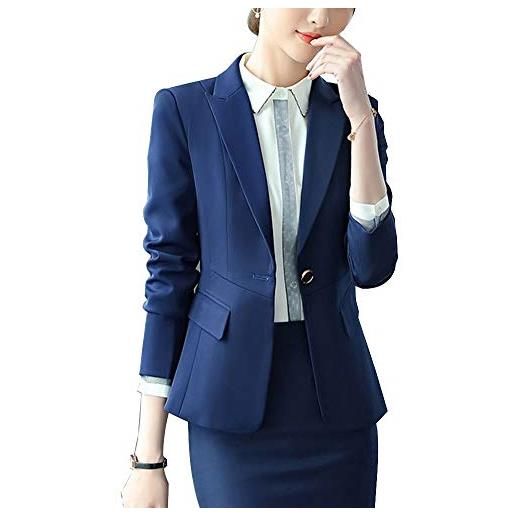 ShiFan tailleur donna elegante cappotto ufficio business blazer top corto ol giacca da abito nero 1 m
