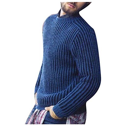 oneforus maglione lavorato a maglia slim fit a coste da uomo girocollo