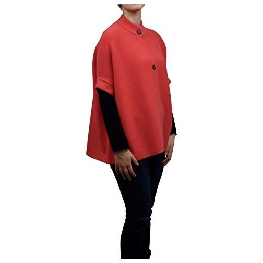 DALLE PIANE CASHMERE - mantella due bottoni - made in italy - donna, colore: arancione. 