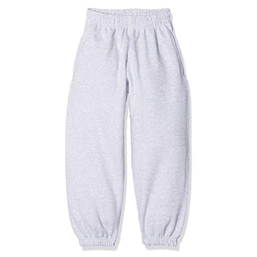 Fruit of the Loom classic elasticated cuff jog pants kids pantaloni sportivi, grigio (heather grey 123), 12 anni bambino