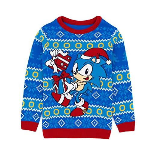 Sonic the Hedgehog kids christmas jumper boys girls swater a maglia 11-12 anni