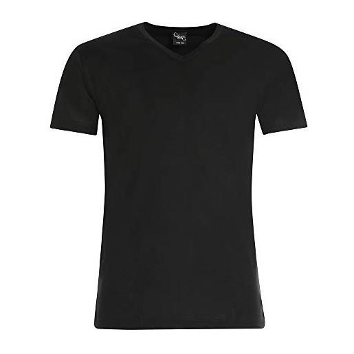 CIELLEGI t-shirt in filo di scozia uomo manica corta collo v art. 701 (3pz) - 4, bianco