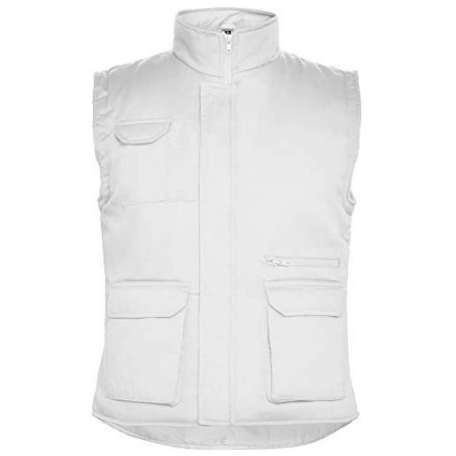 Ristohouse gilet bianco unisex imbottito da lavoro, ideale per la ristorazione, celle frigorifere, pescherie, personalizzabile (s)