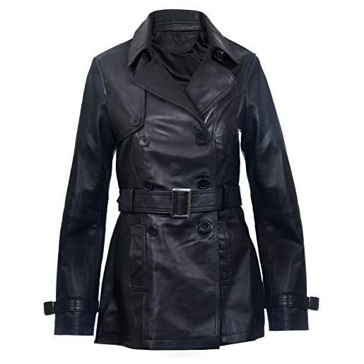 Infinity Leather giacca da motociclista in pelle 100% marrone con bracora per donna coniac abbronzatura 3xl