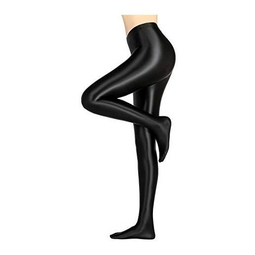 LEOHEX lucido opaco collant lucido a vita alta collant sexy calze yoga pantaloni formazione donne sport leggings fitness nero xl
