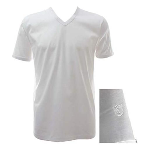 GICIPI (3pz) t-shirt in filo di scozia scollo a "v" art. 261 (5 - l, bianco)