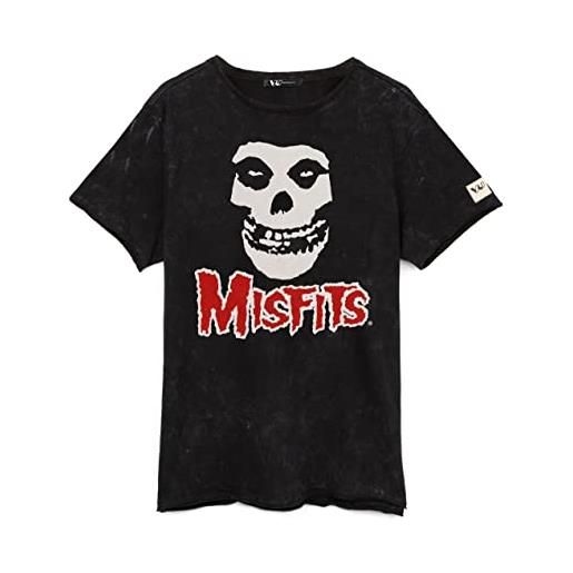 Misfits t-shirt unisex men donne rock band skull logo top nero xxl