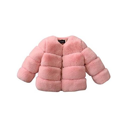 ShiFan giacca del mantello per ragazze bambino pelliccia del faux cappotto caldo coat rosa 90