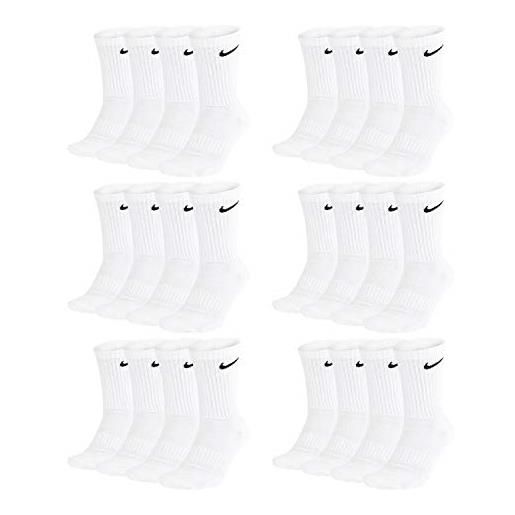 Nike - calzini da allenamento da uomo everyday cushioned crew, 6 paia, - 100 bianco + 901 grigio/bianco/nero, 42-46