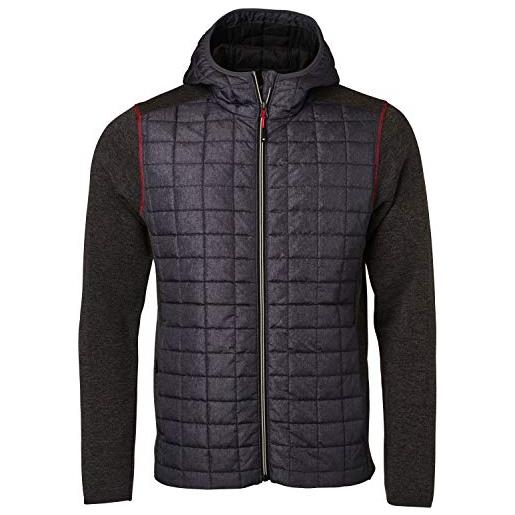 James & Nicholson men's knitted hybrid jacket, giacca uomo, grigio (grigio melange/grigio antracite), xl