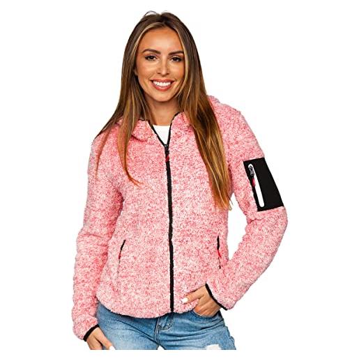 BOLF donna giacca di transizione piumino trapuntato stile casual elegante primaverile leggera sportiva moderna basic casual style ksw7002 rosa l [a1a]