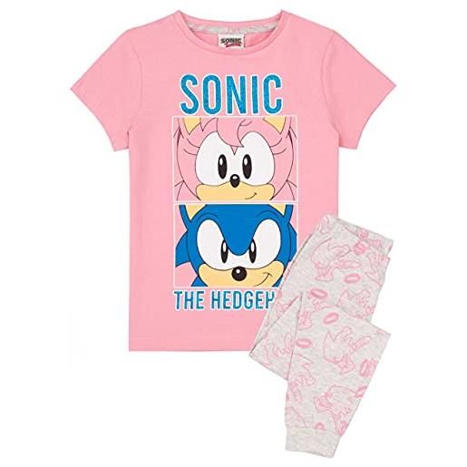 Sonic the Hedgehog pigiamas girls pink gamer t shirt & long lunghezza pjs set 9-10 anni