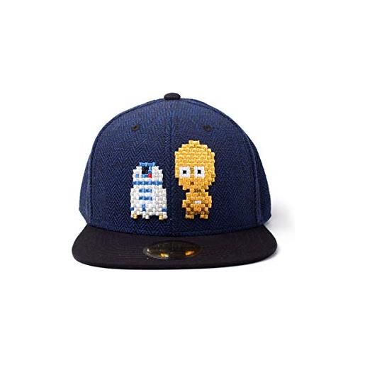 Star Wars r2-d2 snapback cappellino da baseball, blu/nero, taglia unica unisex-adulto