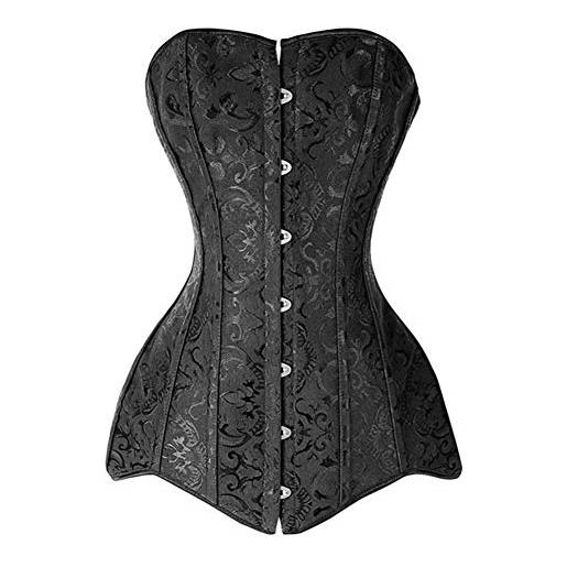 E-girl c687 - corsetto da donna in acciaio nero 40-42