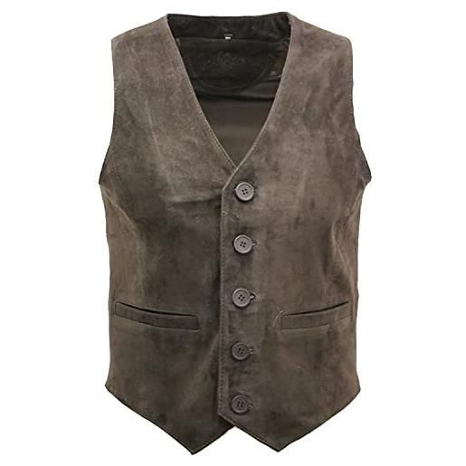 Gilet da uomo, in pelle, slim fit, in pelle, da uomo, casual, senza  maniche, formale, da business, da motociclista, da motociclista