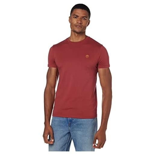 Timberland-t-shirt uomo slim con logo-taglia s, rosso marsala (a2br3)