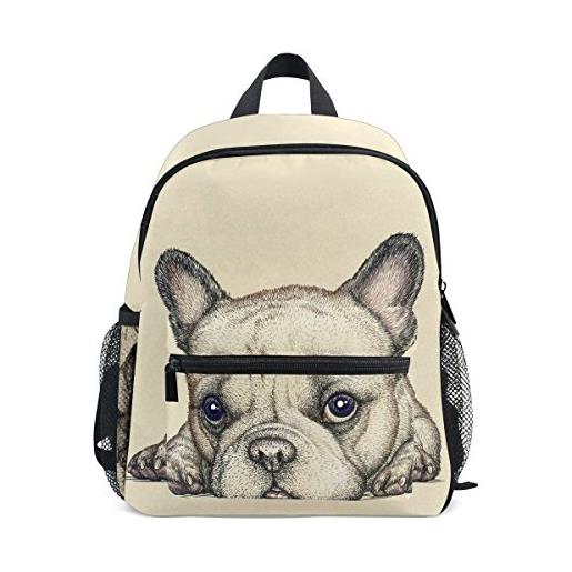 ALAZA zainetti per bambini, borsa prescolare leggera personalizzata stampata bulldog cane francese per bambini ragazze ragazzi