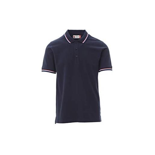 PAYPER france polo unisex uomo donna a manica corta 100% cotone con fine profilo tricolore spacchetti laterali rinforzo sagomato retrocollo bianco (3xl)