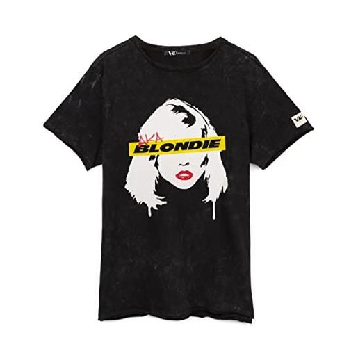 Blondie t-shirt unisex donne donne aka band aid lavaggio acido lavaggio nero 3xl