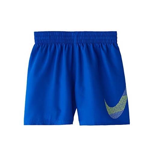 Nike, -lbf4 ness9654, costume da bagno, sportivo, da bambino, 4, a tinta unita, per pallavolo volt glow. S