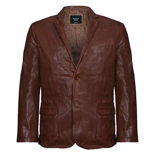 Infinity Leather blazer in vera pelle marrone uomo morbido cappotto in vera giacca italiana aderente l