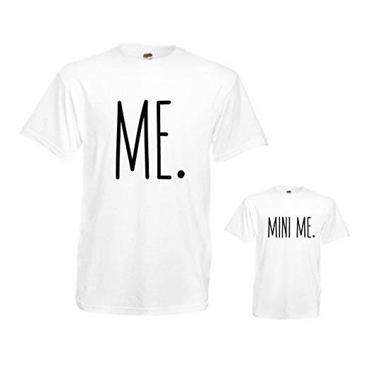 love print coppia di t-shirt magliette padre e figlio/figlia idea regalo festa del papà me mini me (bianco bimbo 1 anni, l)