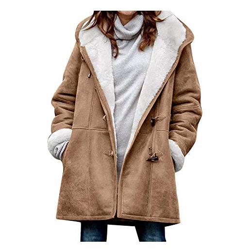 SalmophC felpe con cappuccio da donna cappotti giacche, capispalla invernale caldo da donna con cappuccio plus size giacche con cappuccio giacche lunghe addensate in cotone cappotto