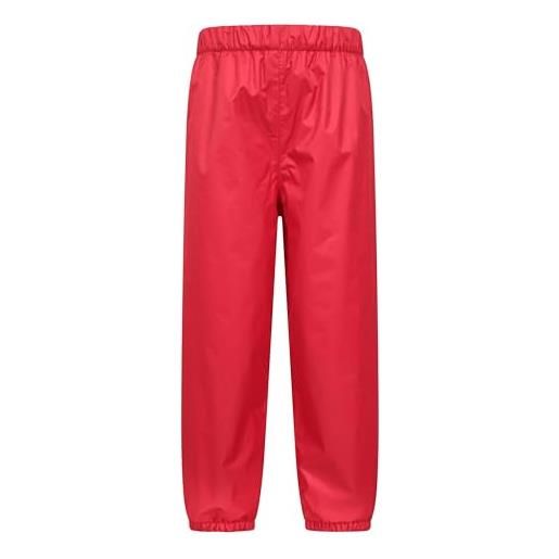 Mountain Warehouse pantaloni impermeabili imbottiti in pile da bambino - traspiranti e caldi, cuciture nastrate - per le camminate, i viaggi e le escursioni invernali rosso 9-10 anni